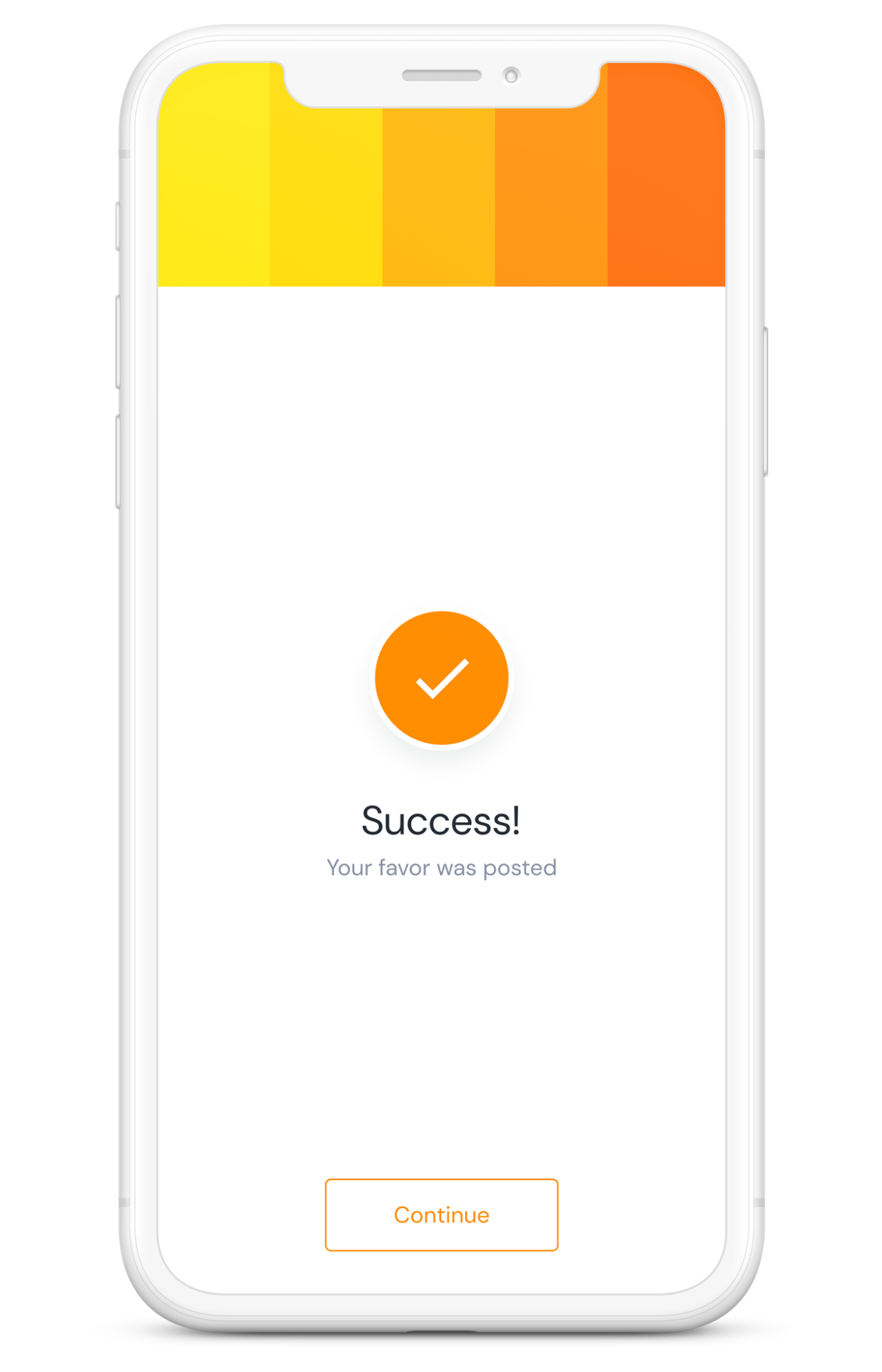 Favr success screen