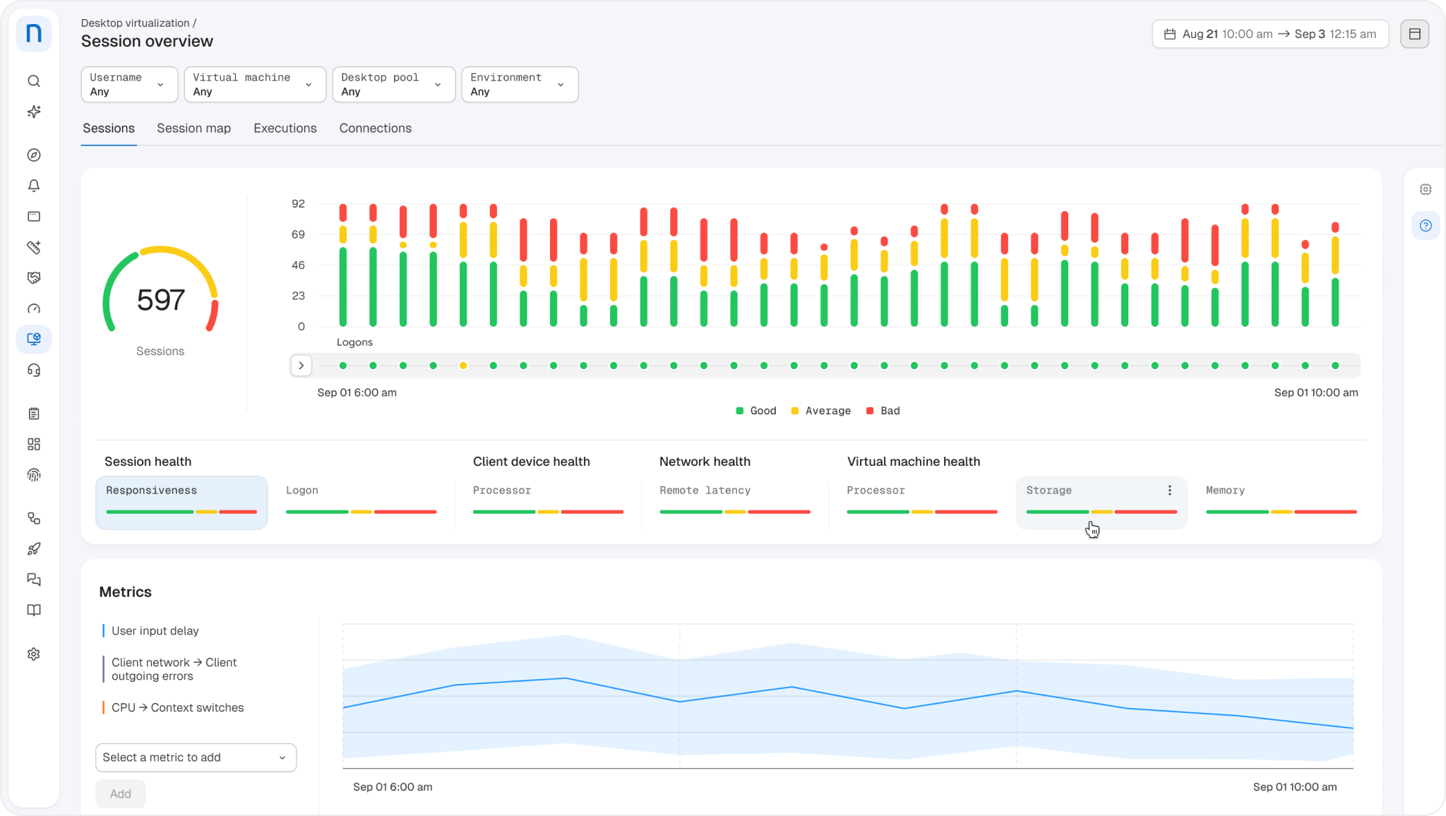 Nexthink interface showing the quieter visual foundation