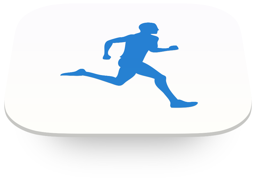 Running Hobo app icon featuring a blue runner